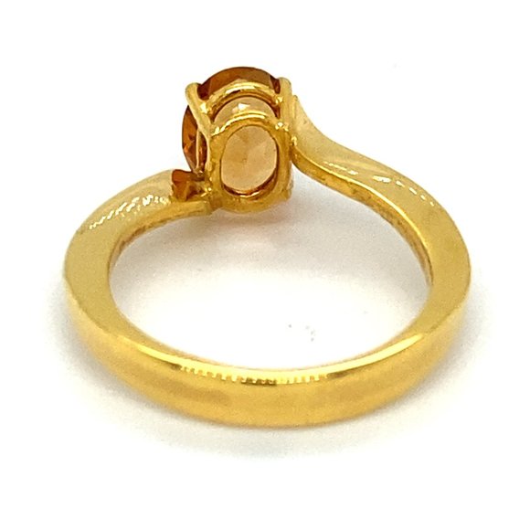 Orange Tourmaline 1.38ct Solid 18K Gold Ring - Picture 5 of 8
